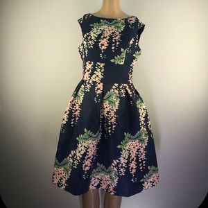 Darling Jasmine Flared Dress Navy
